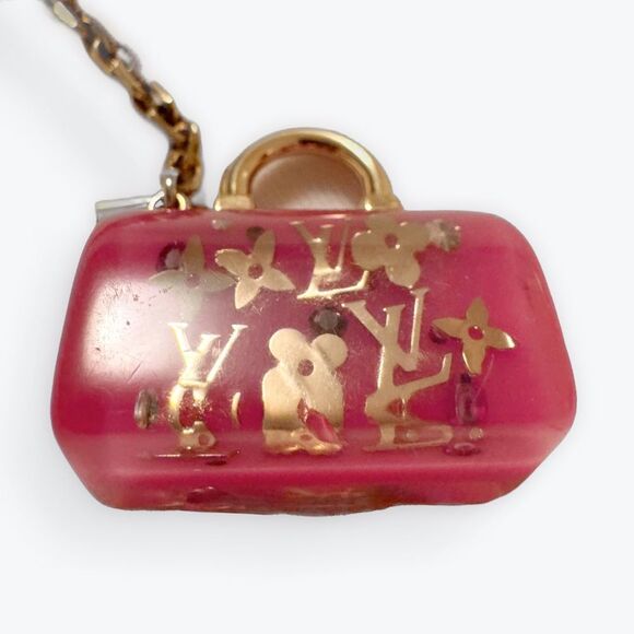 Louis Vuitton Bag Charm Pink Gold Pomme D’Amour Inclusion Speedy Keychain Auth - Picture 4 of 16